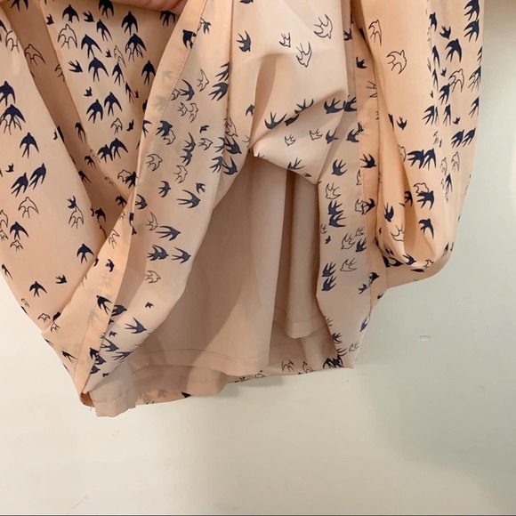 GRACIA Peach & Navy Backless Dress with Birds - Picture 3 of 7